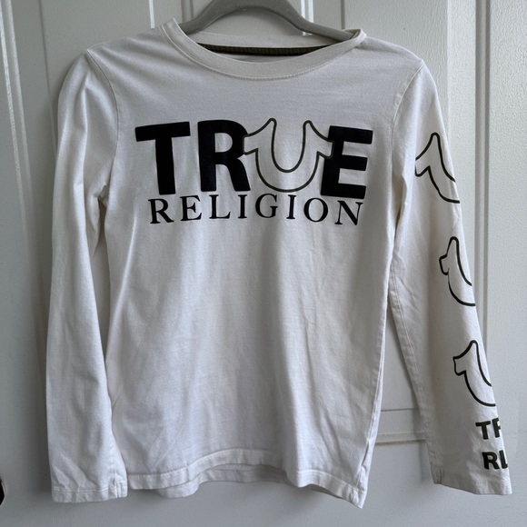 True Religion Long Sleeve Kids Shirt | Size M | Logo Graphic - Picture 1 of 8